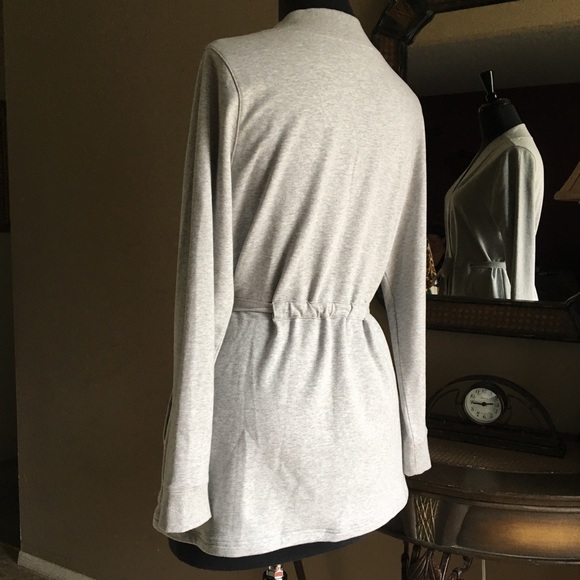 Heather Grey Tie-wrap Sweatshirt Jacket Size Large - Picture 6 of 8